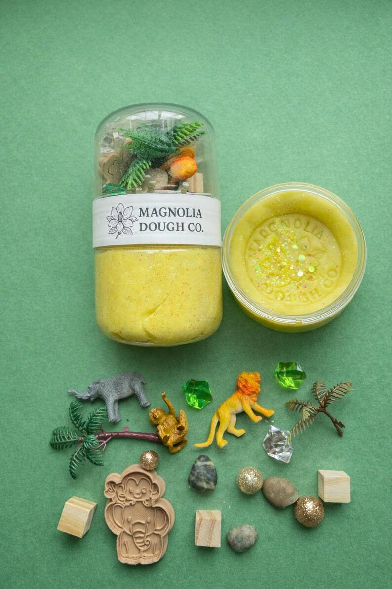 Magnolia Dough Co. Kids Sensory Play Dough Jar, Jungle - Flying Ryno