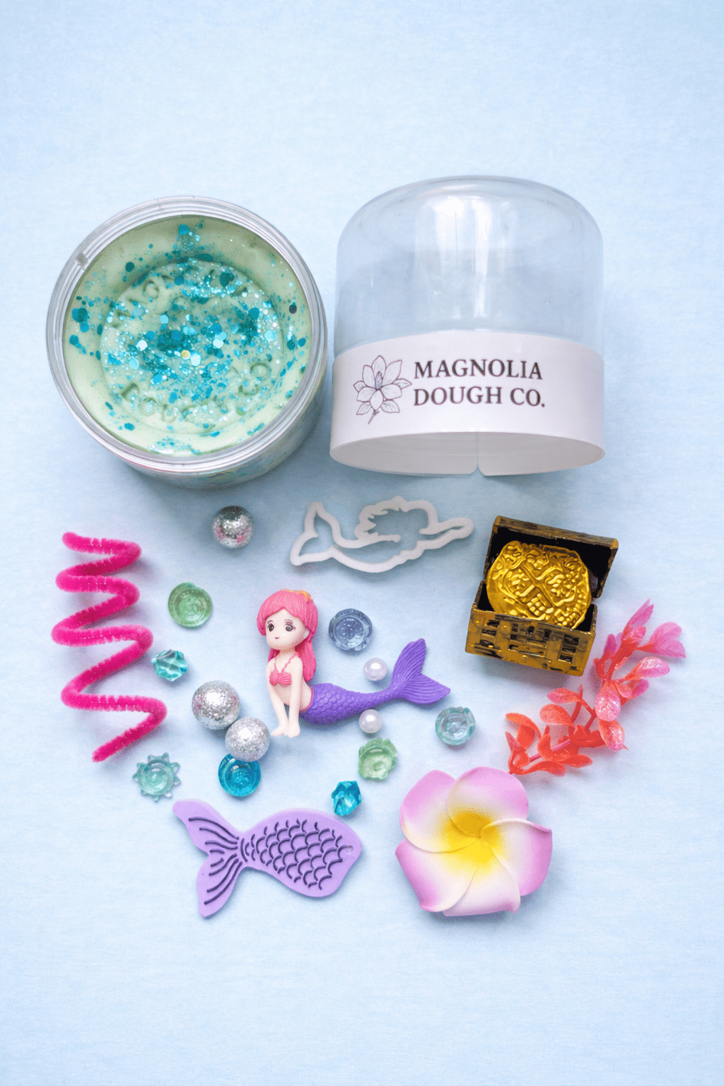 Magnolia Dough Co. Kids Sensory Play Dough Jar, Mermaid - Flying Ryno