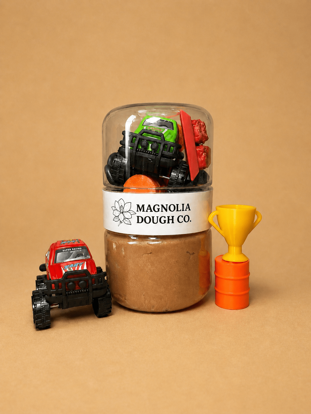 Magnolia Dough Co. Kids Sensory Play Dough Jar, Monster Truck - Flying Ryno