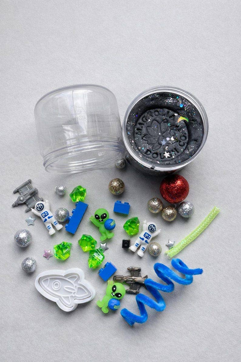 Magnolia Dough Co. Kids Sensory Play Dough Jar, Space - Flying Ryno