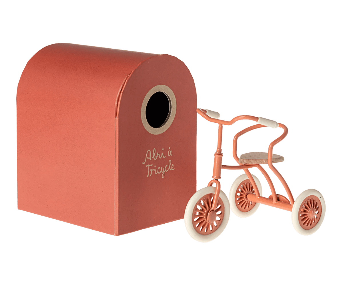 Maileg Abri à tricycle, Mouse - Coral - Flying Ryno