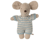 Maileg Baby mouse in carry cot - Blue - Flying Ryno