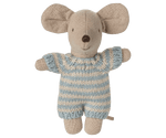 Maileg Baby mouse in carry cot - Blue - Flying Ryno