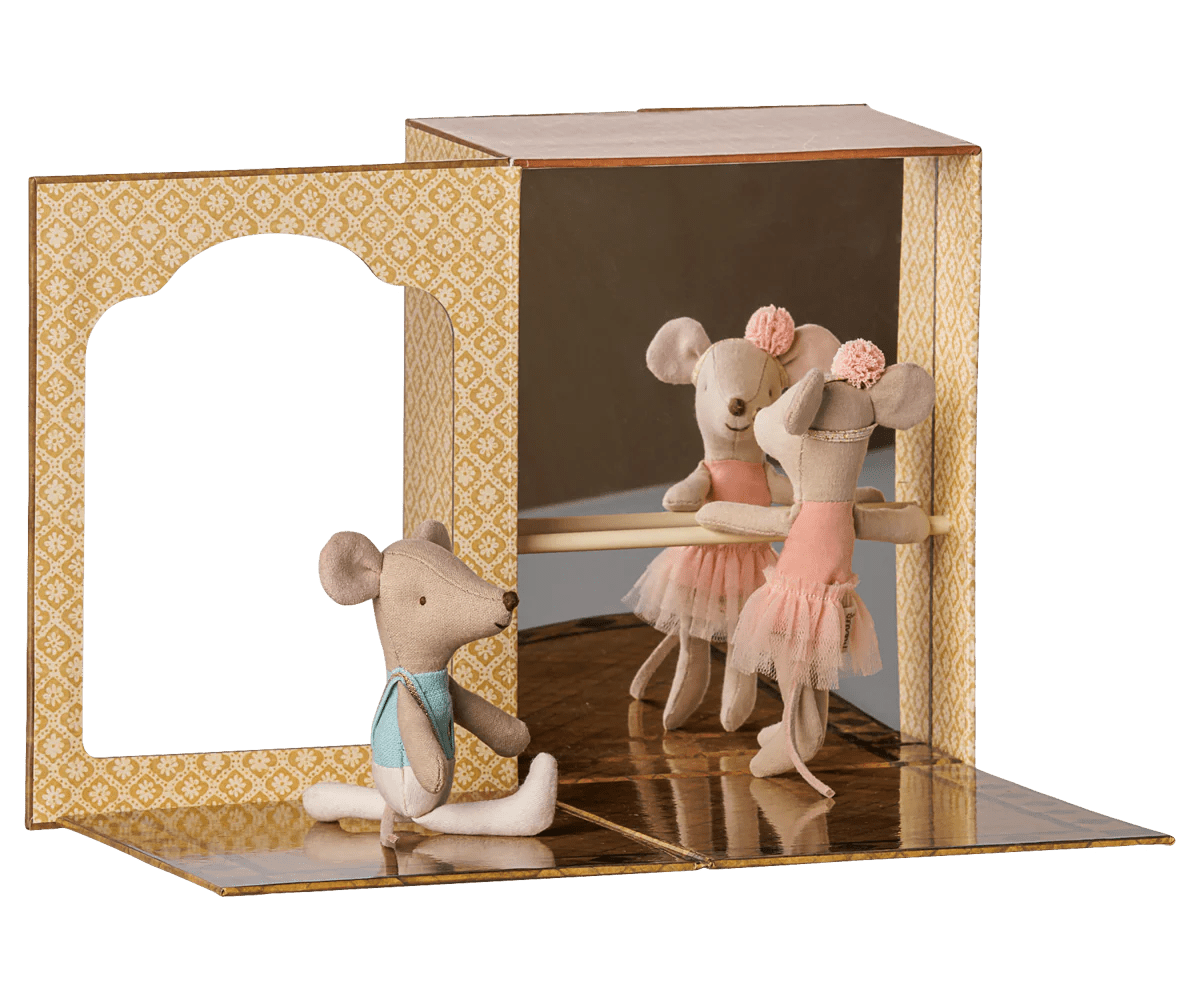 Maileg Ballet Mice in Dance Studio, Little Sister and Brother - Flying Ryno