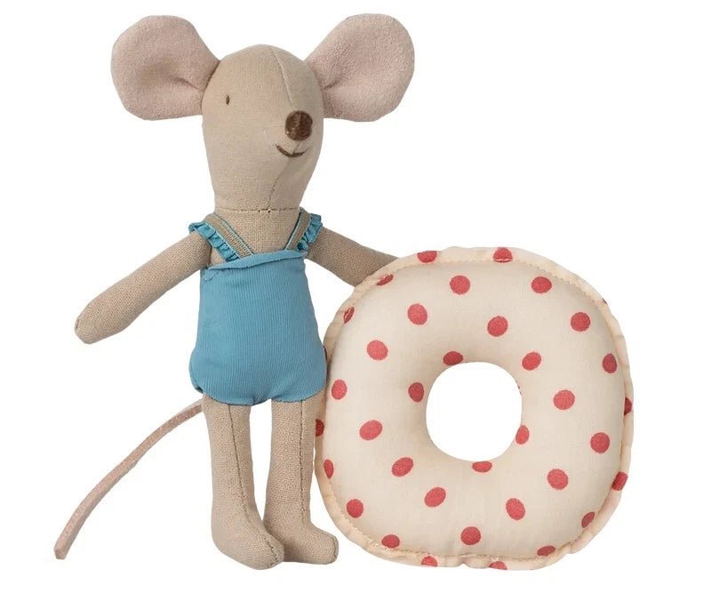 Maileg Beach mouse with float, Little sister - Red Dot - Flying Ryno