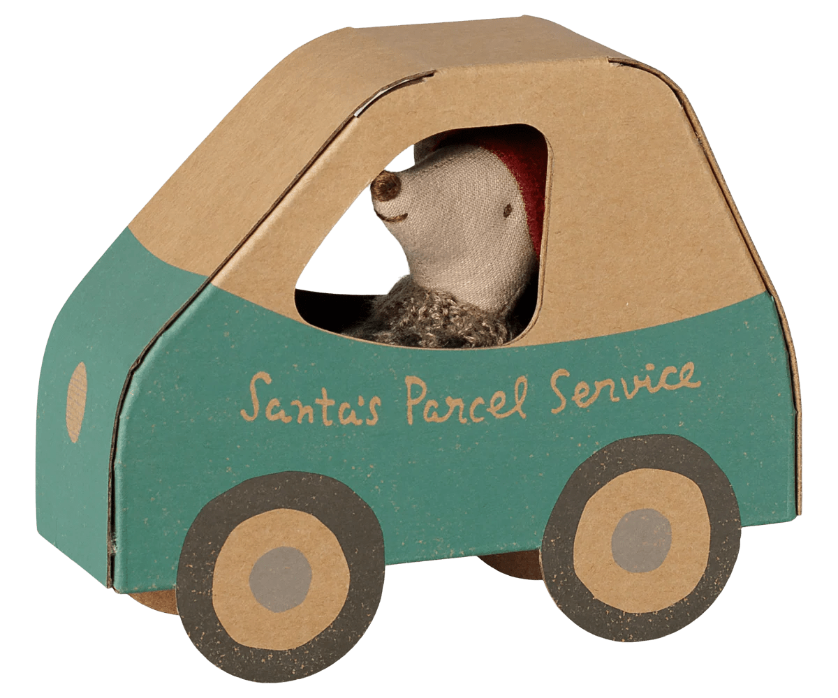 Maileg Christmas Mouse, Little Brother in Car Box - Flying Ryno