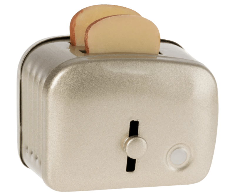 Maileg Miniature Toaster & Bread, Silver - Flying Ryno