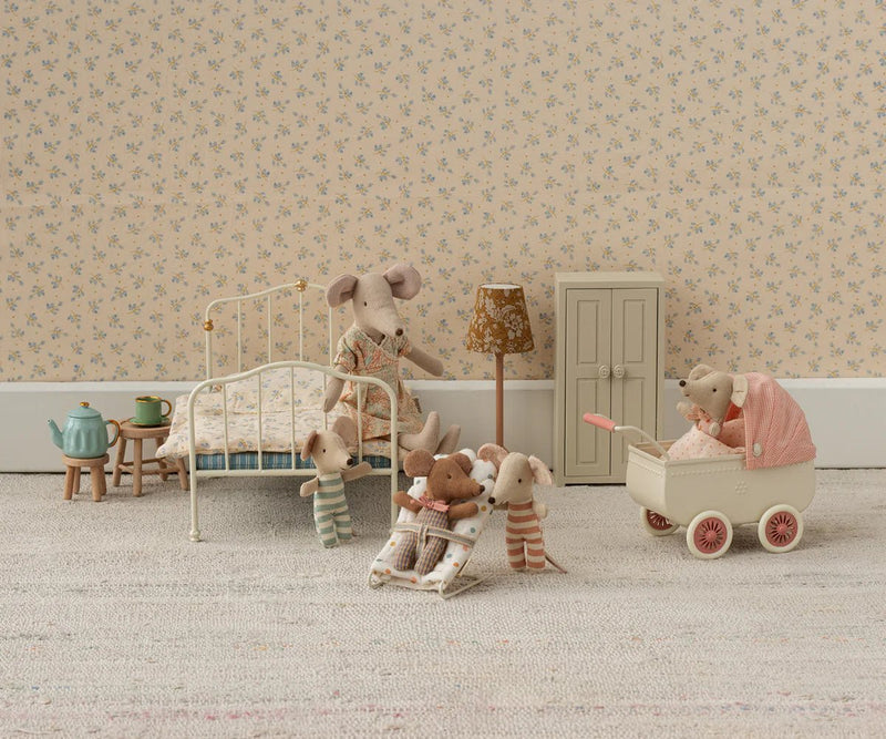 Maileg Pram, Mouse - Coral - Flying Ryno