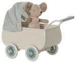 Maileg Pram with baby mouse - Mint - Flying Ryno