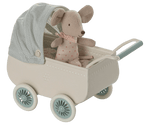 Maileg Pram with baby mouse - Mint - Flying Ryno