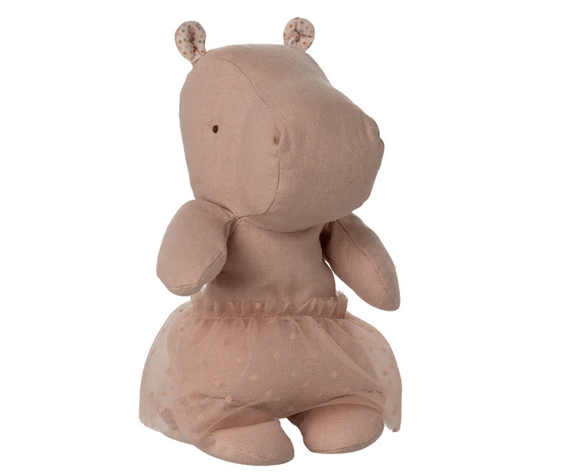 Maileg Safari friends, Hippo with skirt, Small - Soft rose - Flying Ryno