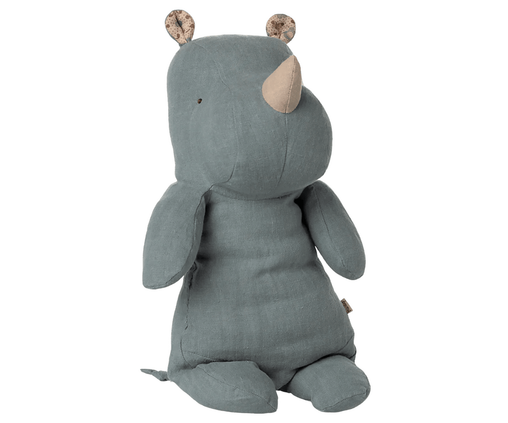 Maileg Safari friends, Rhino, Medium - Dusty blue - Flying Ryno