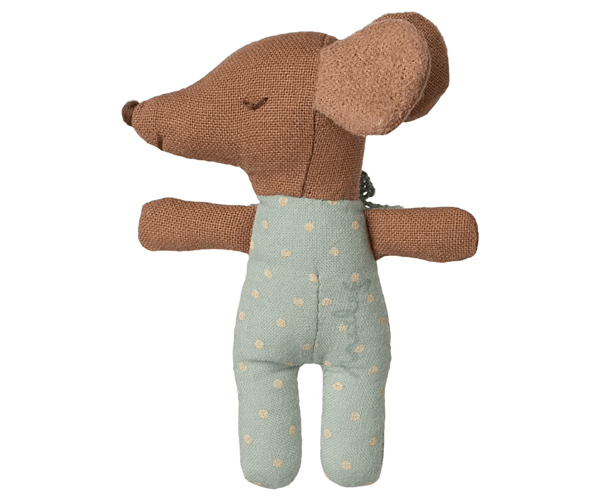 Maileg Sleepy wakey baby mouse in matchbox - Blue - Flying Ryno