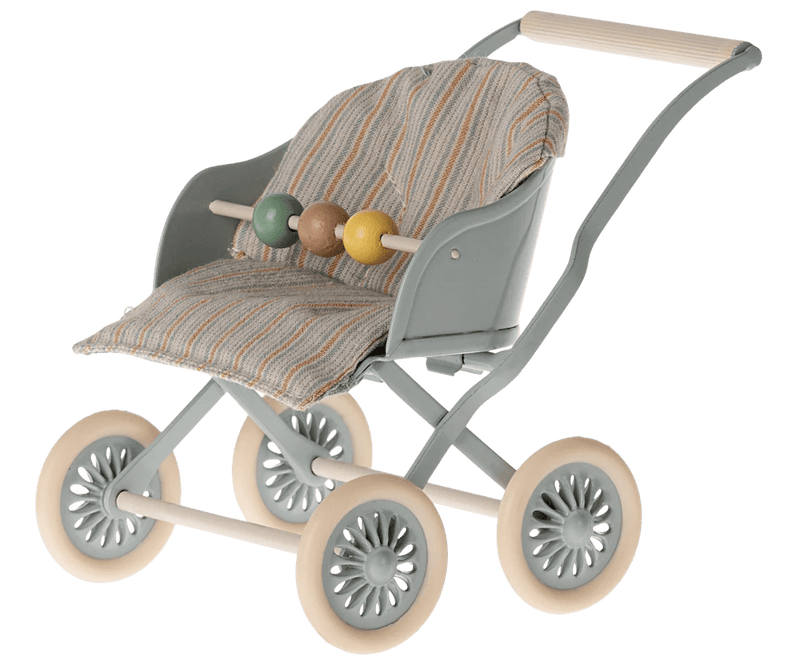 Maileg Stroller, Baby mouse - Blue - Flying Ryno