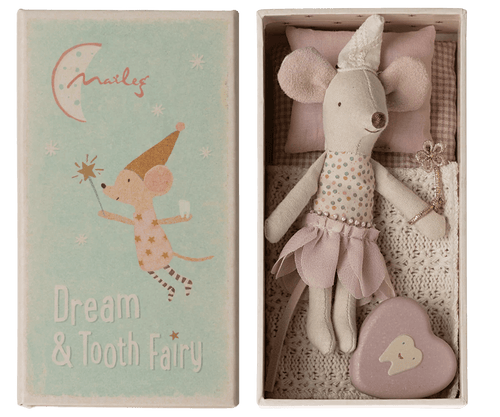 Maileg Tooth Fairy Mouse, Little Sister in Match Box - Flying Ryno