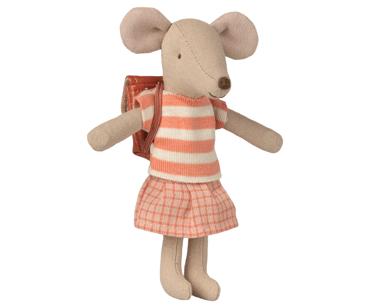 Maileg Tricycle Mouse, Big Sister - Coral - Flying Ryno