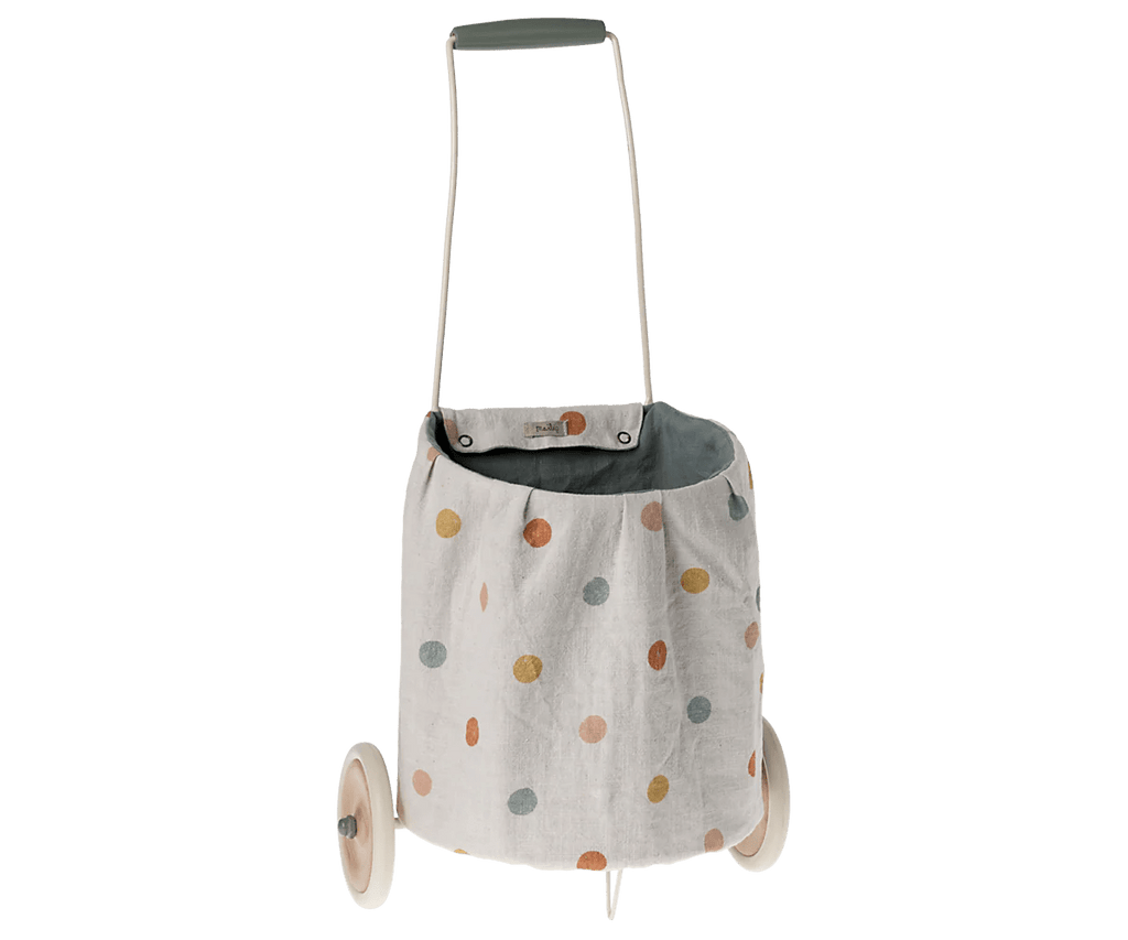Maileg Trolley, Multi dots - Blue - Flying Ryno