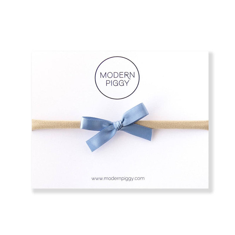 Modern Piggy Cornflower | Mini Ribbon Bow - Nylon Headband - Flying Ryno