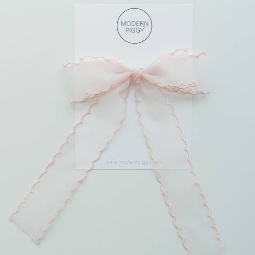 Modern Piggy Pink Mist | Statement Ribbon Bow - Flying Ryno