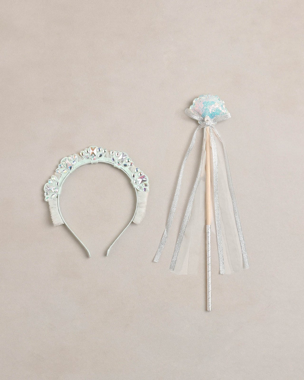 Noralee Mermaid Crown and Wand, Mist - Flying Ryno