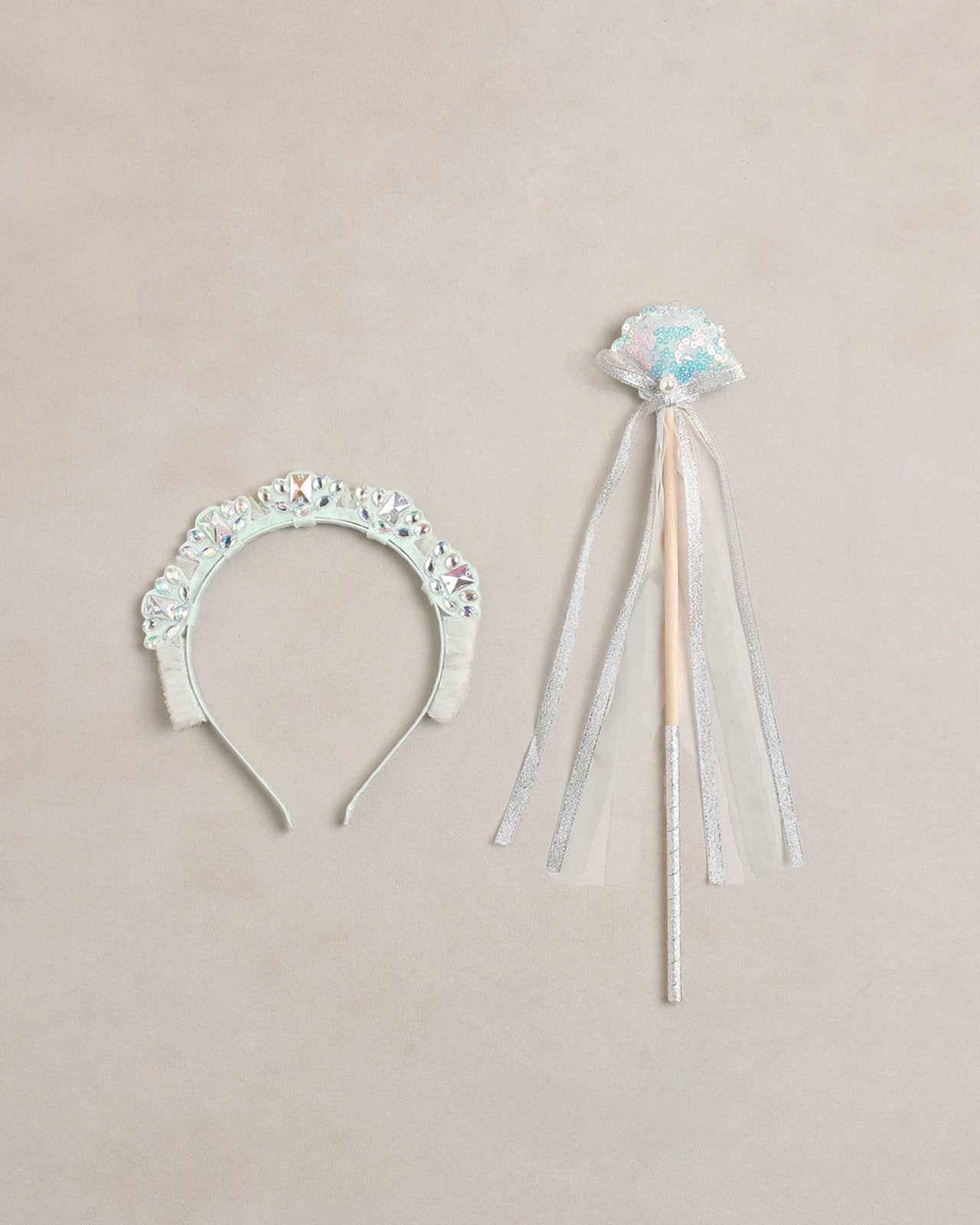 Noralee Mermaid Crown and Wand, Mist - Flying Ryno