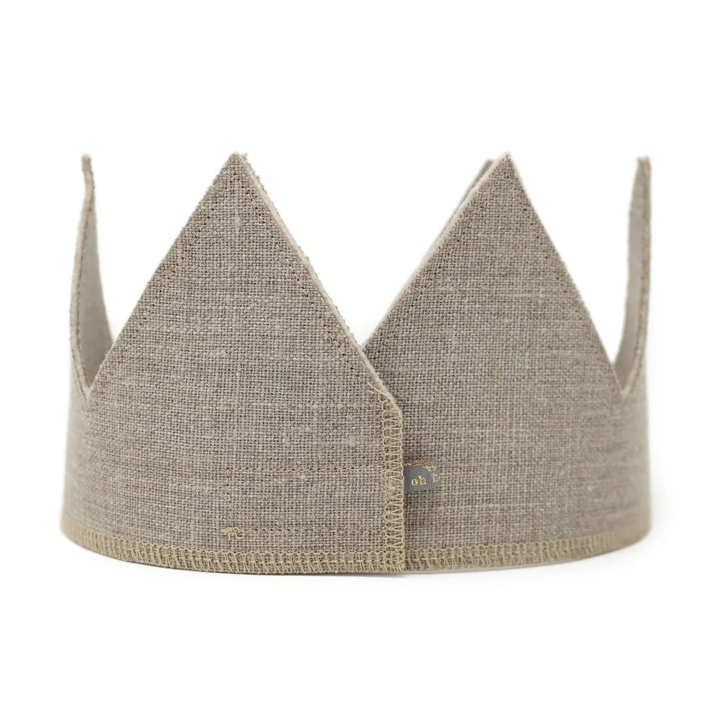 oh baby! Birthday Crown, one, Multi Blue Yarn on Oatmeal - Flying Ryno