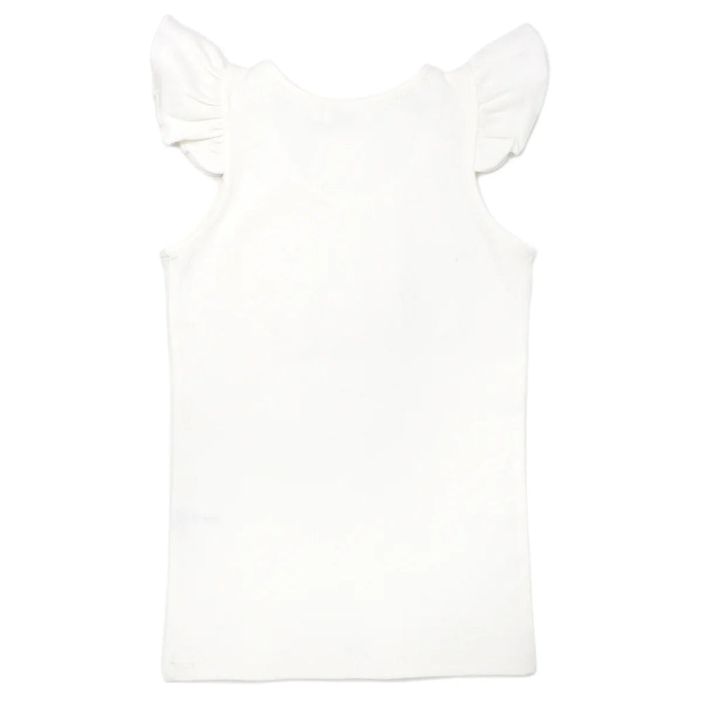 oh baby! Pink Eyelash Flutter Sleeve Tank, big sis, Cream - Flying Ryno