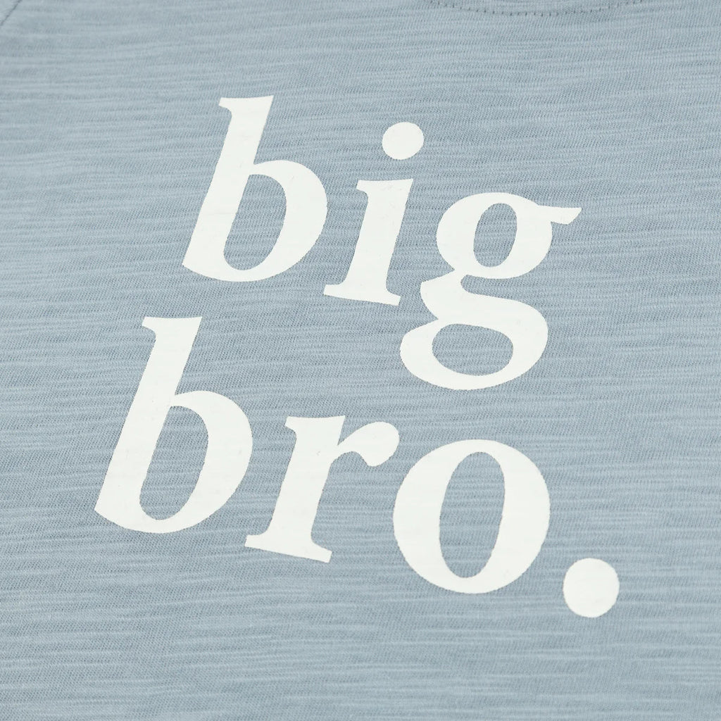 oh baby! Raw Edge Tee "big bro." White Ink, Fog - Flying Ryno
