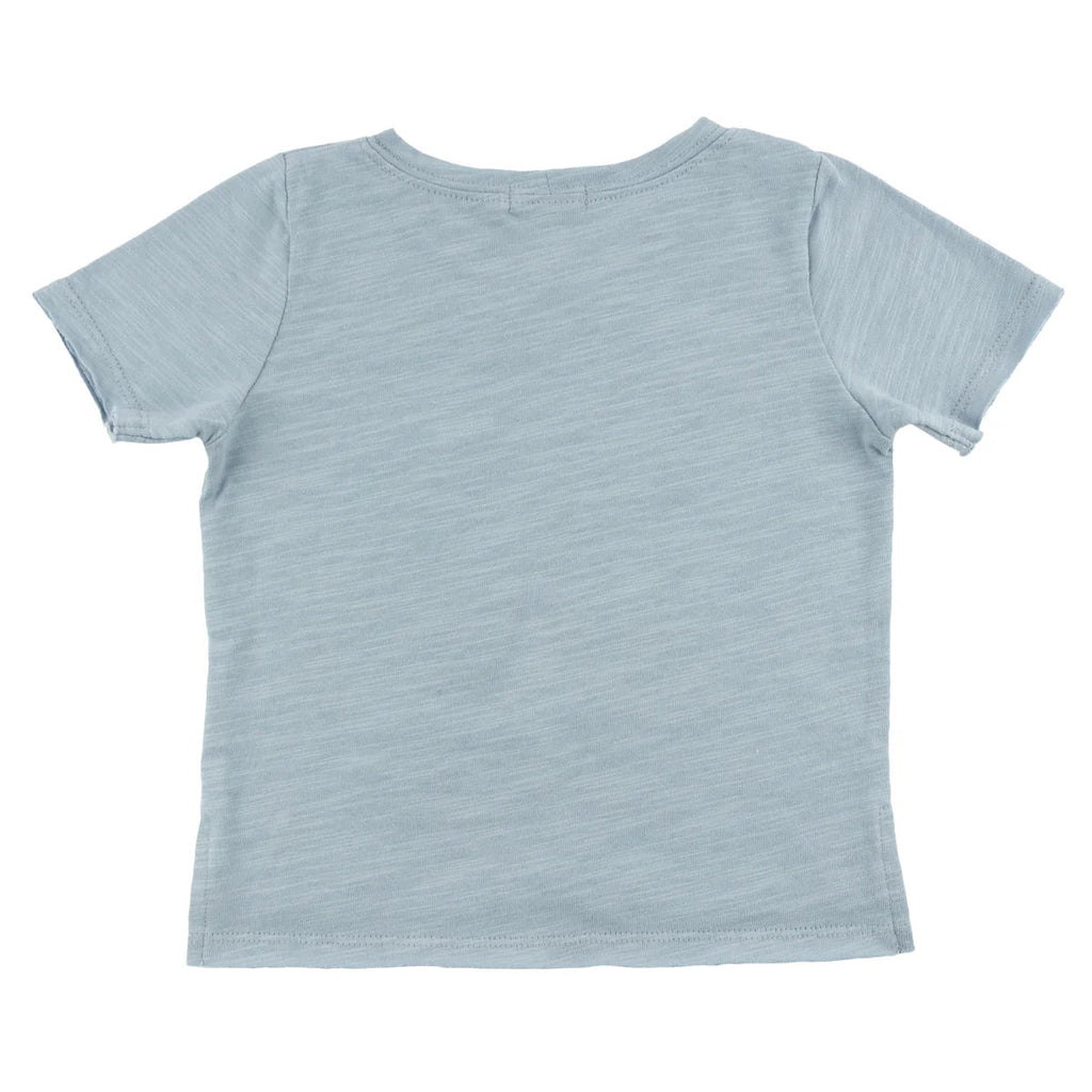 oh baby! Raw Edge Tee "lil bro." White Ink, Fog - Flying Ryno