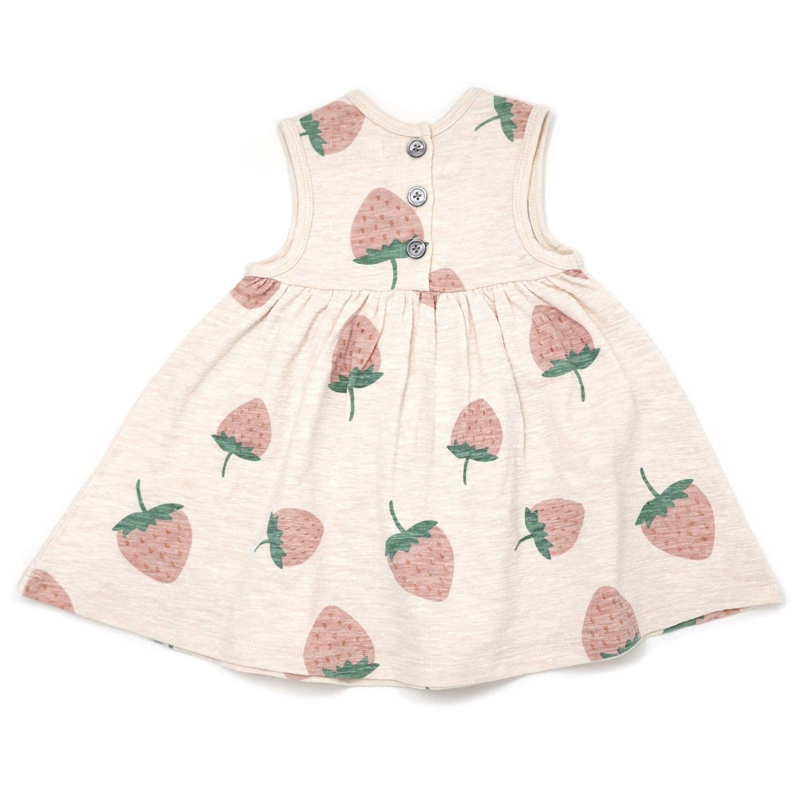 oh baby! Strawberry Print Slub Tank Dress, Sand Heather - Flying Ryno