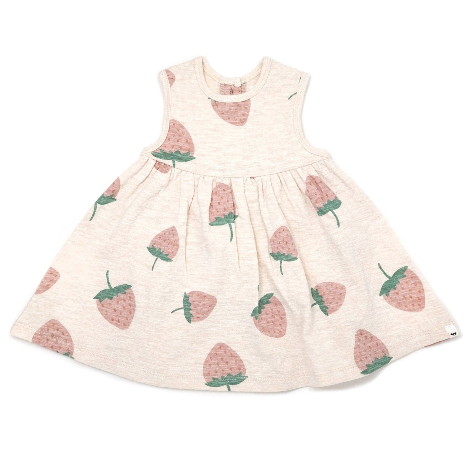 oh baby! Strawberry Print Slub Tank Dress, Sand Heather - Flying Ryno