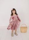 Ollie Jay Gwendolyn Dress in Tea Rose Crushed Velvet - Flying Ryno