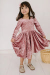 Ollie Jay Gwendolyn Dress in Tea Rose Crushed Velvet - Flying Ryno