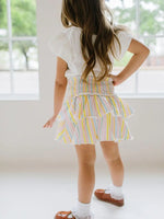 Ollie Jay Ruffle Skort in Pastel Stripe - Flying Ryno