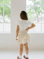Ollie Jay Ruffle Skort in Pastel Stripe - Flying Ryno