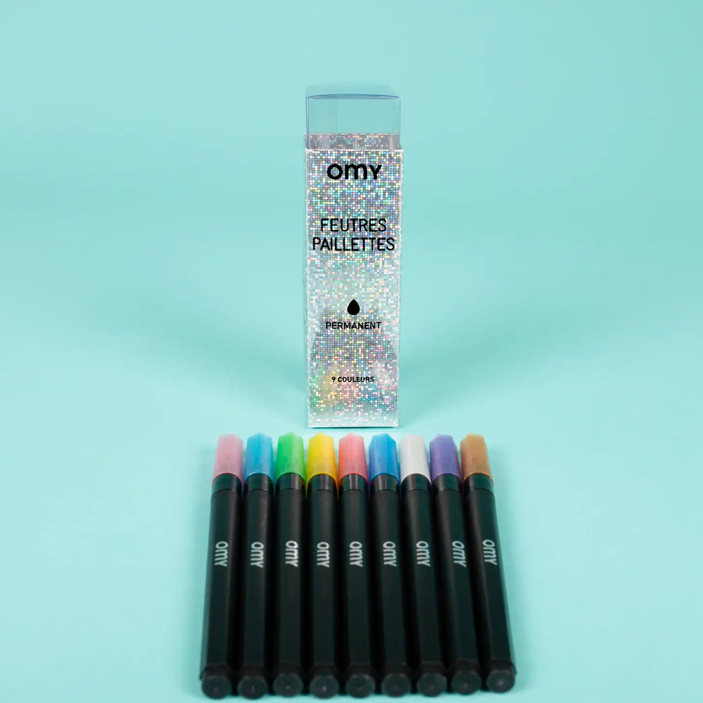 OMY 9 Glitter Markers Set - Flying Ryno