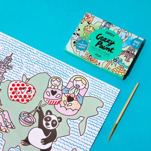 OMY Atlas Paint Activity - with Brush + Pre - Applied Paint - Flying Ryno