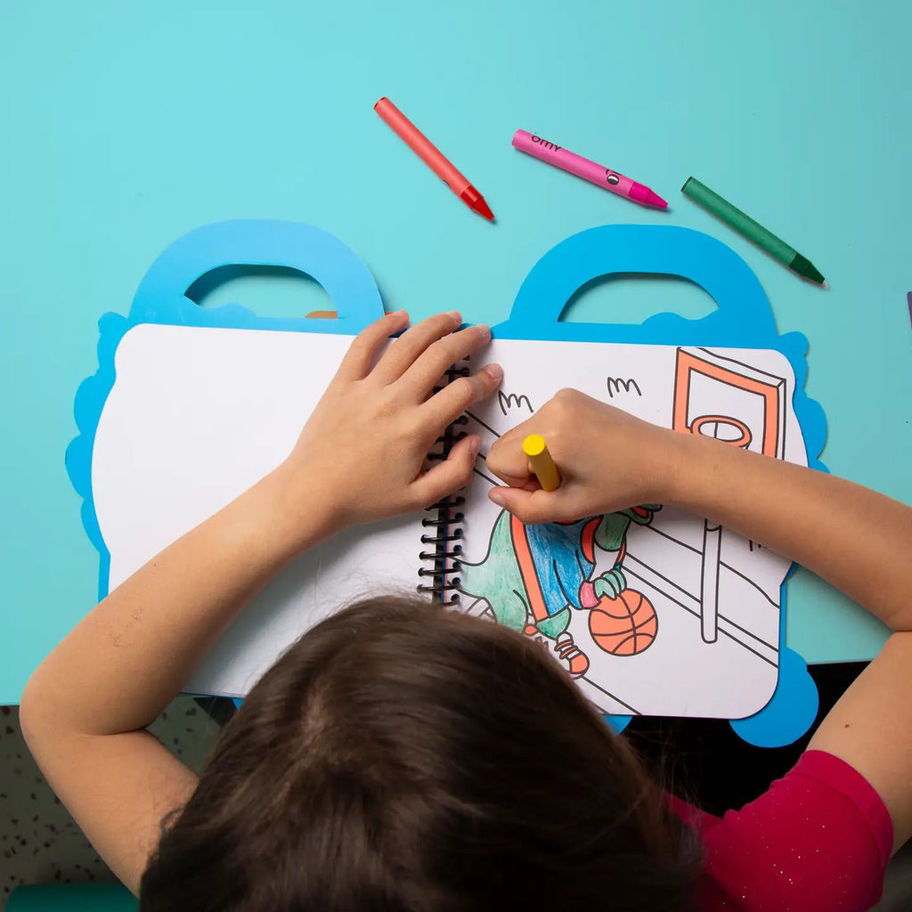 OMY Dino Super Coloring & Sticker Book - Flying Ryno