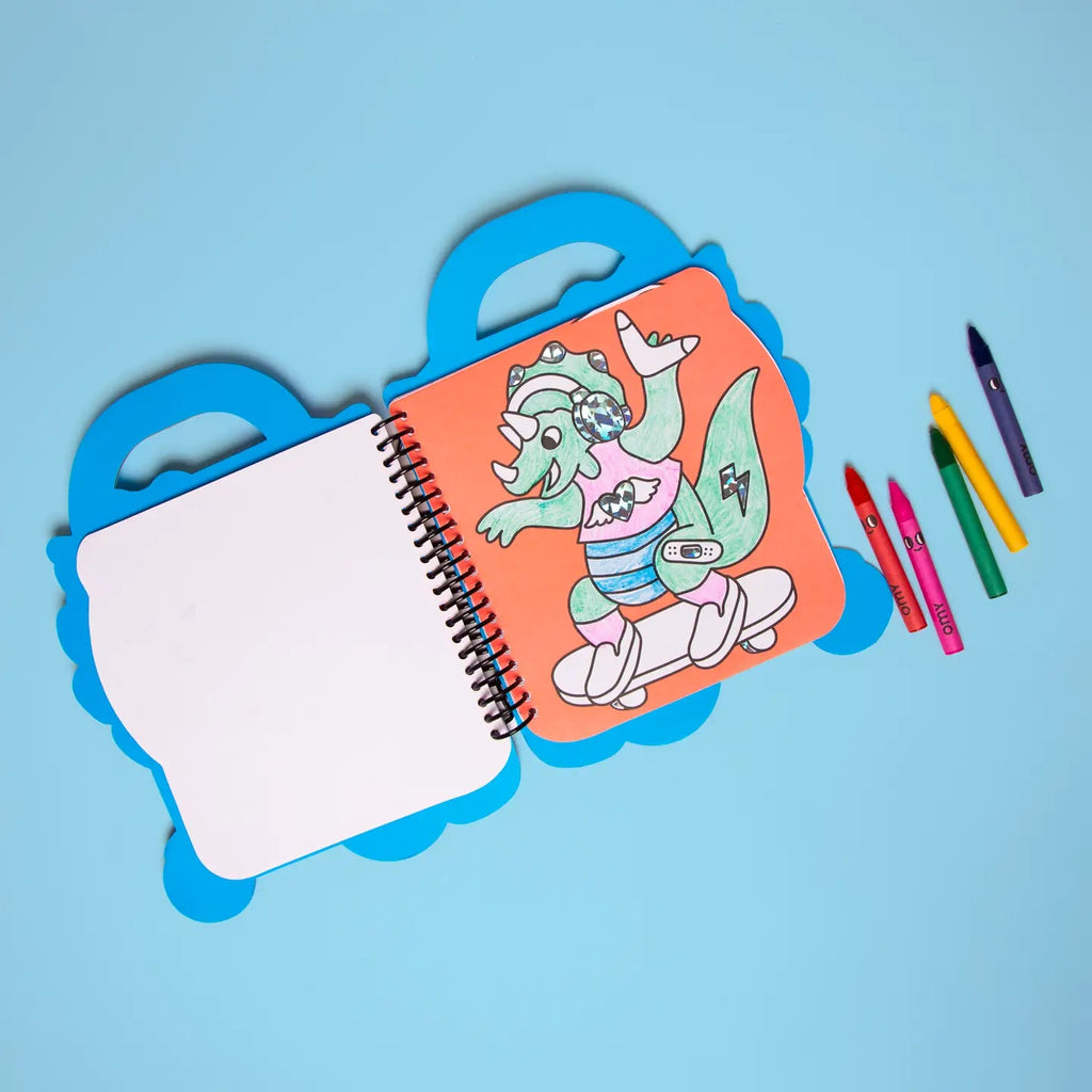 OMY Dino Super Coloring & Sticker Book - Flying Ryno