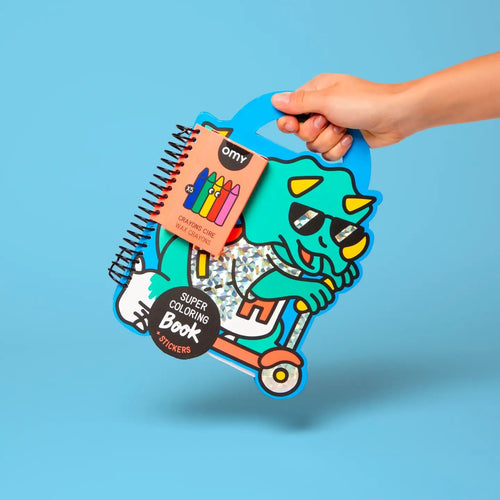OMY Dino Super Coloring & Sticker Book - Flying Ryno