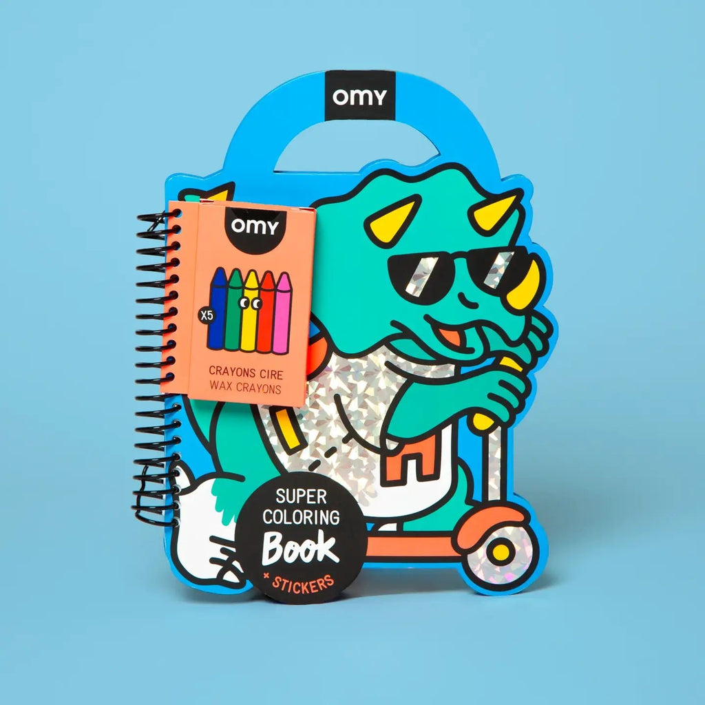 OMY Dino Super Coloring & Sticker Book - Flying Ryno