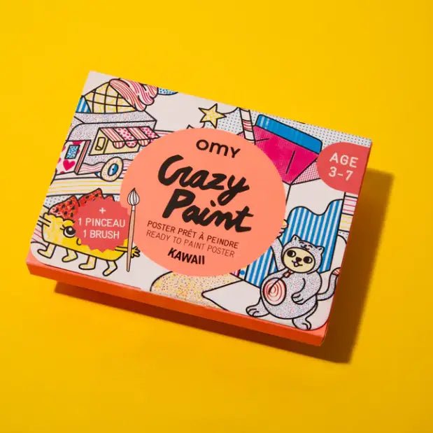 OMY Kawaii Paint Activity - with Brush + Pre - Applied Paint - Flying Ryno