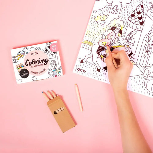OMY Pocket Coloring of Princesses and Dragons - Flying Ryno