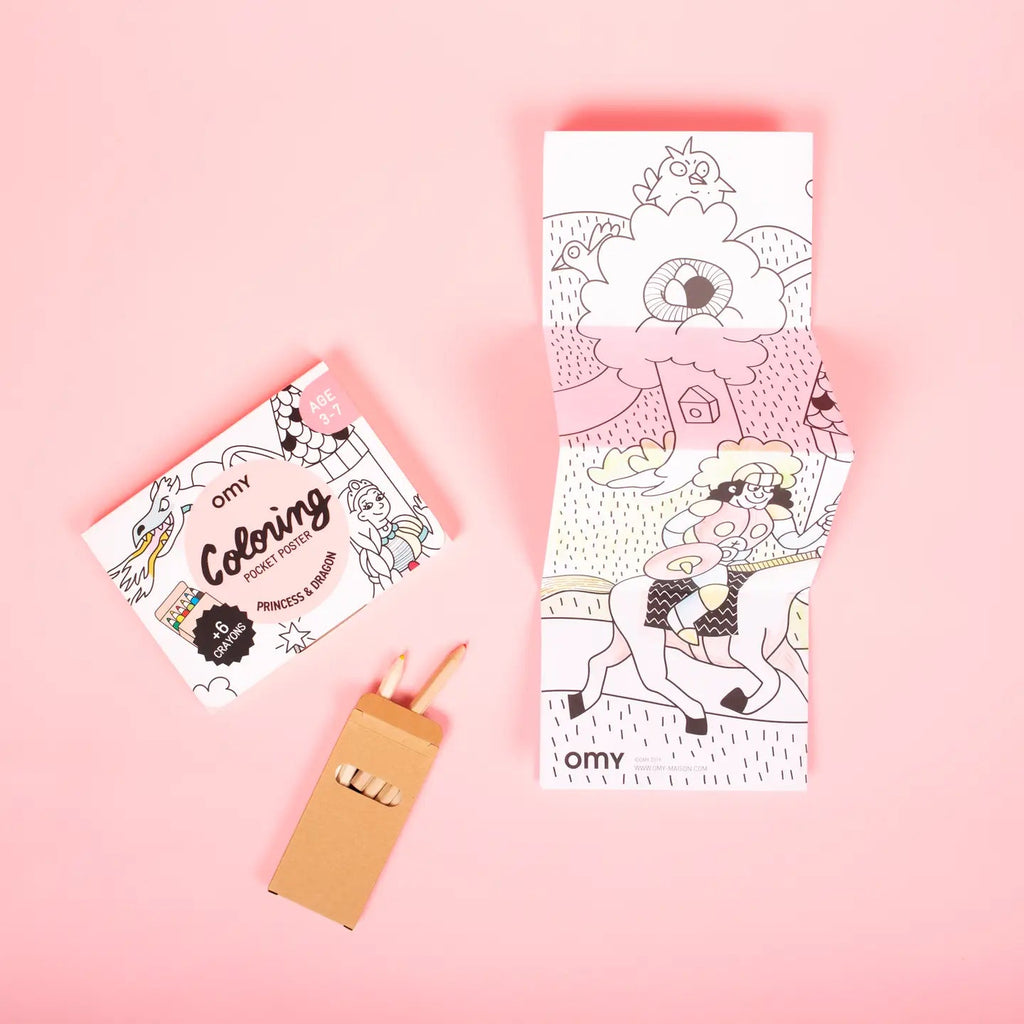 OMY Pocket Coloring of Princesses and Dragons - Flying Ryno