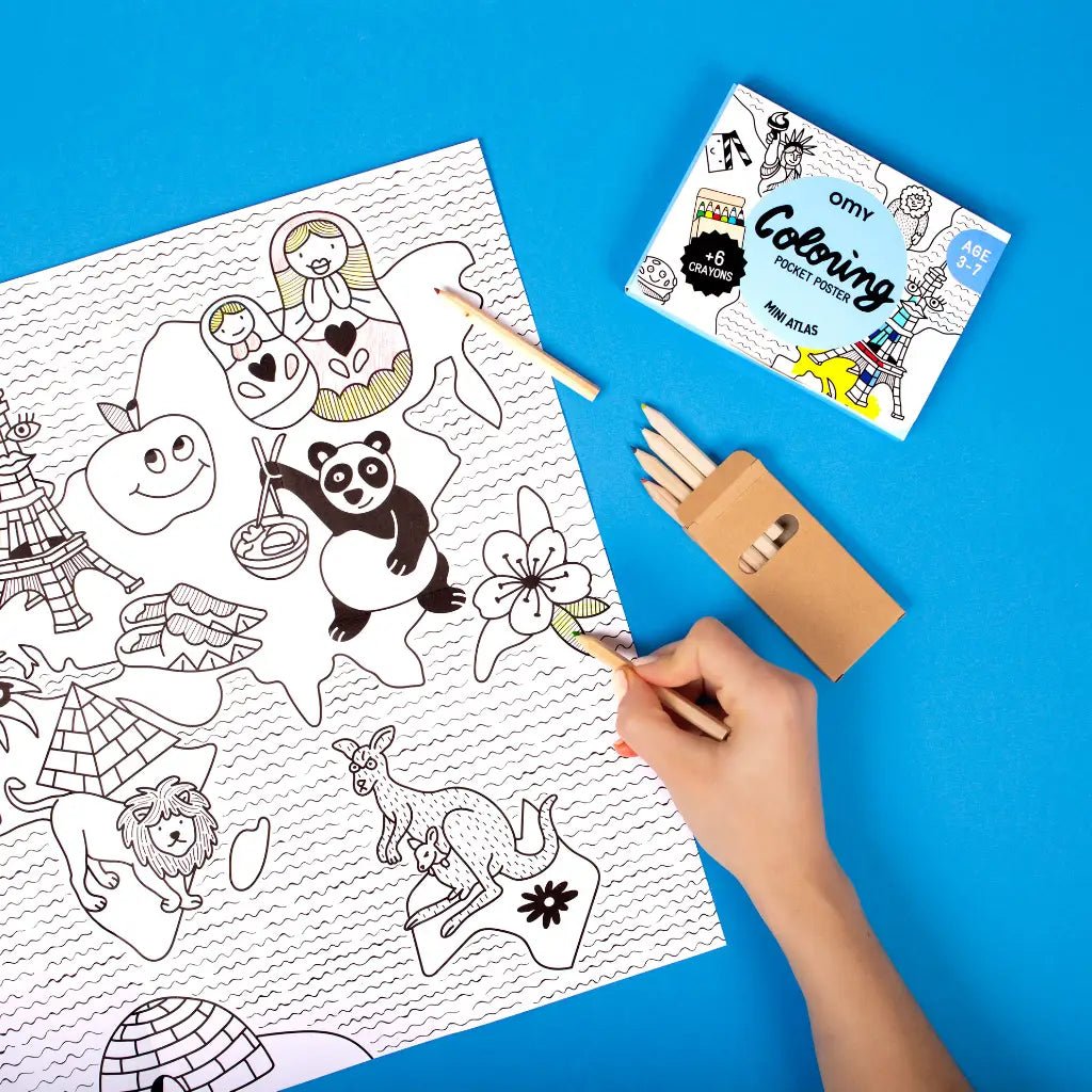 OMY Pocket Coloring of the World Atlas - Flying Ryno