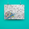 OMY Surf & Skate Giant Coloring Poster - Flying Ryno