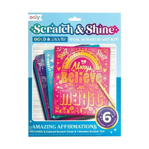 Ooly Scratch & Shine Scratch Cards - Amazing Affirmations (7 Pc S - Flying Ryno