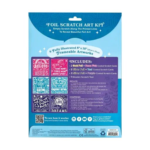 Ooly Scratch & Shine Scratch Cards - Amazing Affirmations (7 Pc S - Flying Ryno