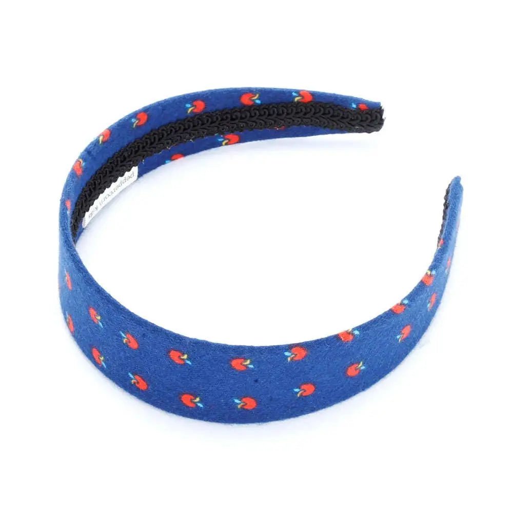 Peppercorn Kids Apple Print Headband - Deep Blue Cherry - Flying Ryno