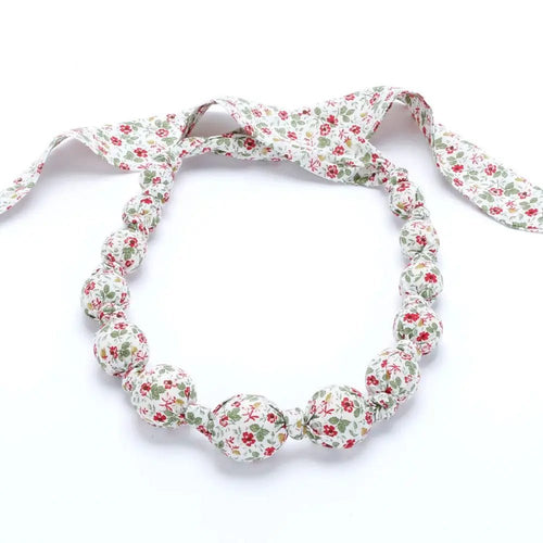 Peppercorn Kids Little Girls Beaded Necklace - Field Flowers Print - Flying Ryno